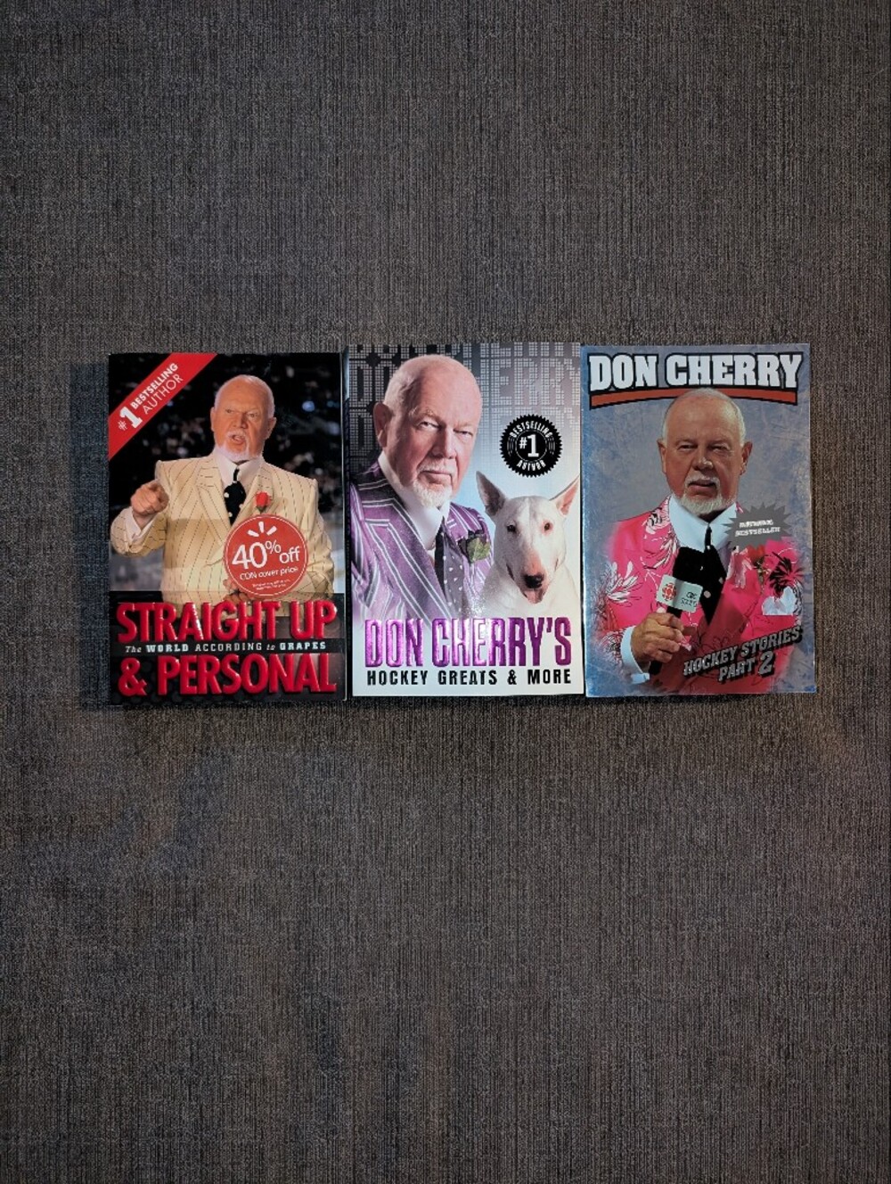Lot Of 3 Bundle - Don Cherry Books - NHL CBC Hockey Night In Canada